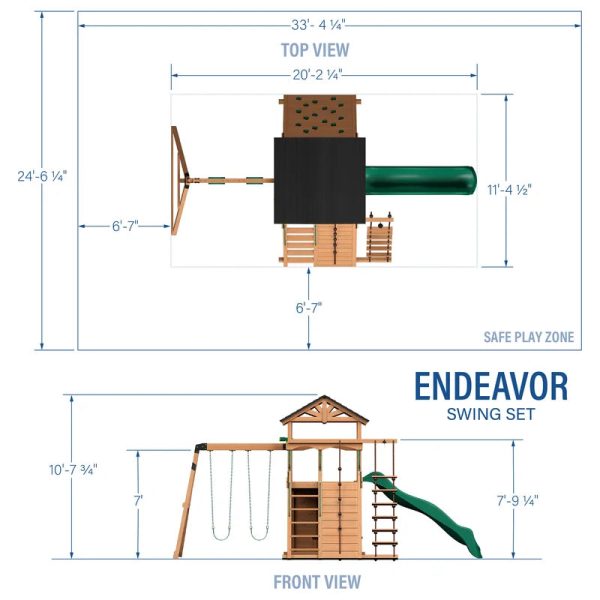 Endeavor All Cedar Wooden Swing Set