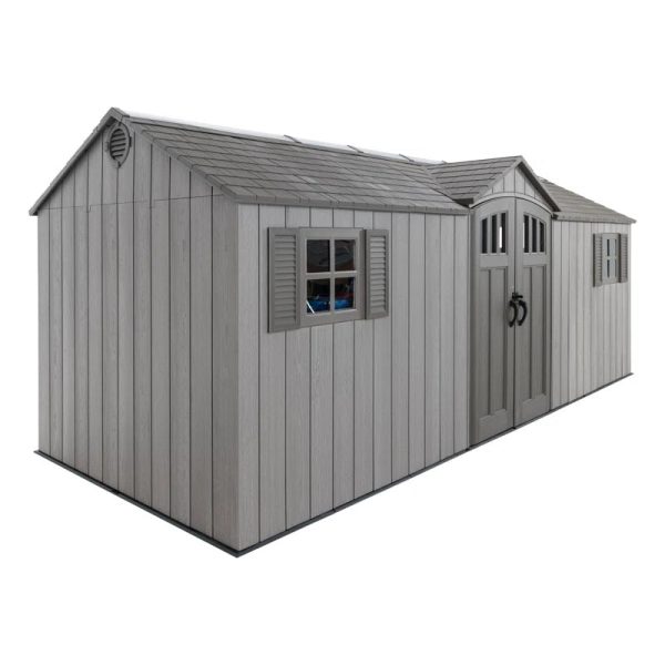 20 Ft. X 8 Ft. High-Density Polyethylene (Plastic) Outdoor Storage Shed with Steel-Reinforced Construction