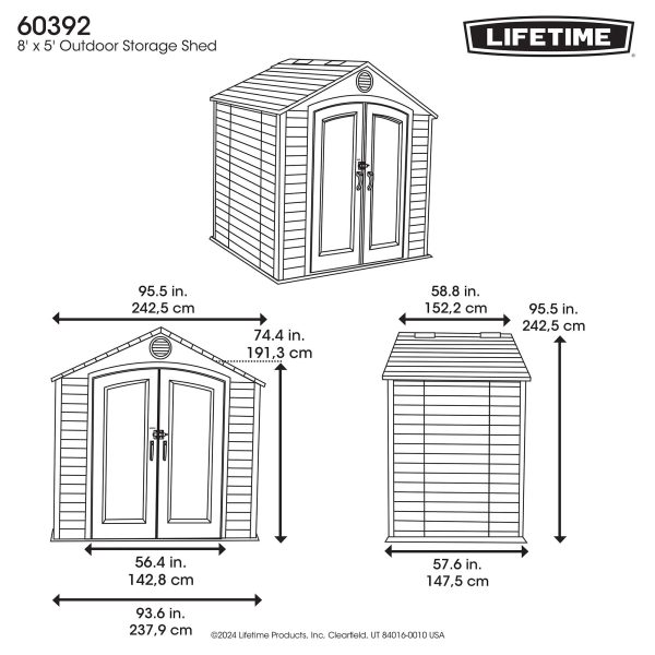 Lifetime, 8'x5' Outdoor Storage Shed - Image 9