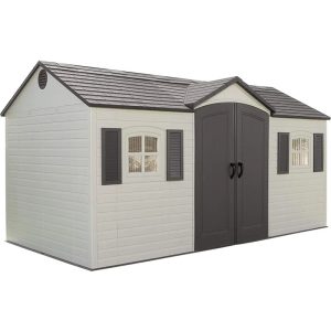 15 Ft. X 8 Ft. High-Density Polyethylene (Plastic) Outdoor Storage Shed with Steel-Reinforced Construction