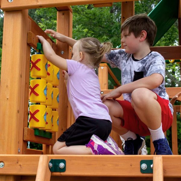 Pioneer Peak Swing Set with Clatter Bridge and Tire Swing