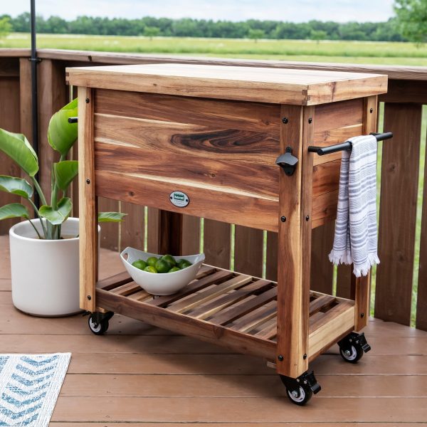 100 Quart Patio Cooler - Acacia