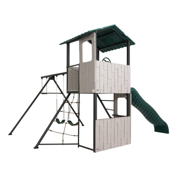 Adventure  Powder Coated Steel Swing Set with 2 Swing(S) , 1 Slide(S)