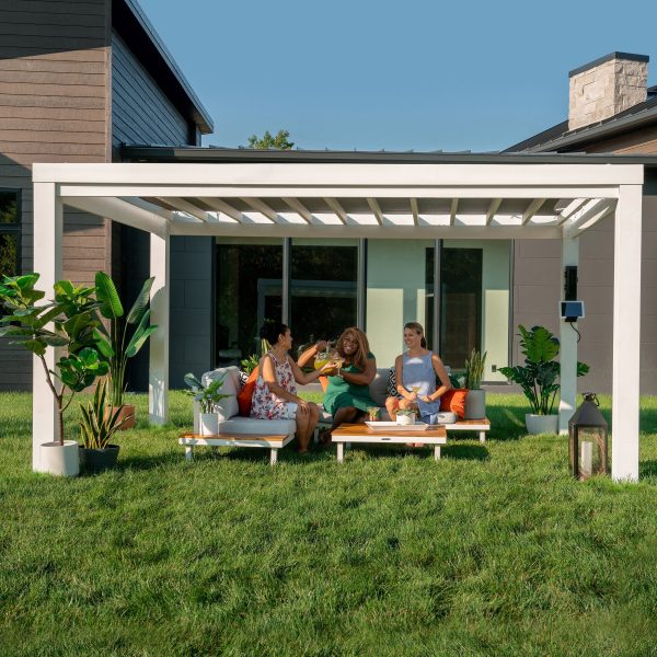 14x12 Windham Modern Steel Pergola With Sail Shade Soft Canopy - Image 10