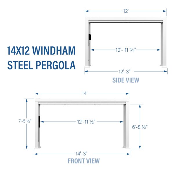 14x12 Windham Modern Steel Pergola With Sail Shade Soft Canopy - Image 3