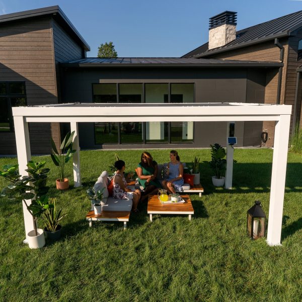 14x12 Windham Modern Steel Pergola With Sail Shade Soft Canopy - Image 7