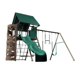 Metal Swing Set with 2 Swing(S) , 1 Slide(S)