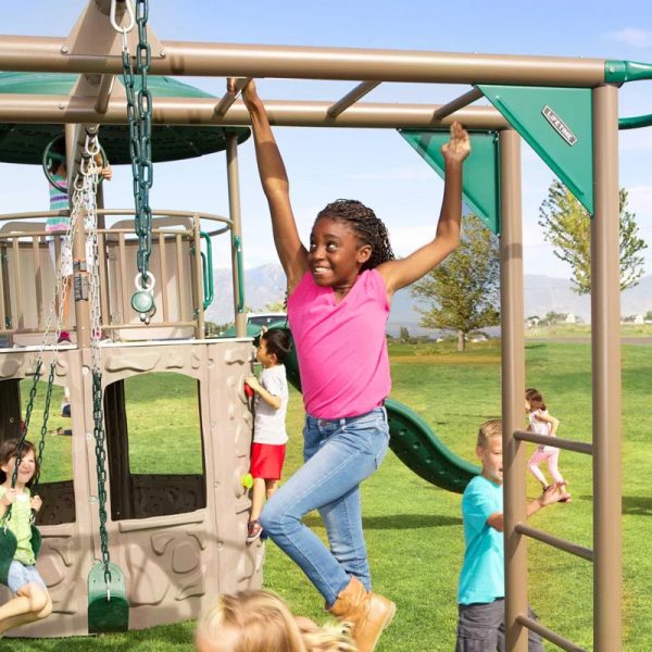 Deluxe  Metal Swing Set with 2 Swing(S) , 1 Slide(S)