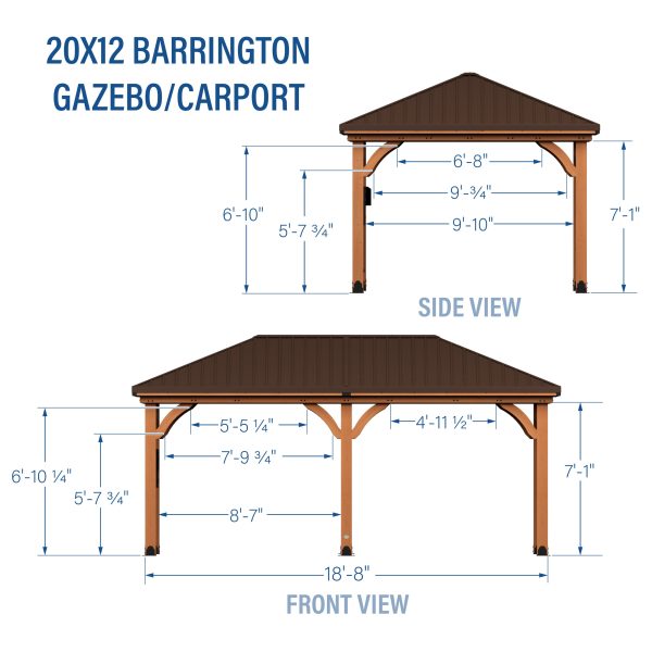 20x12 Barrington Gazebo/Carport - Image 3