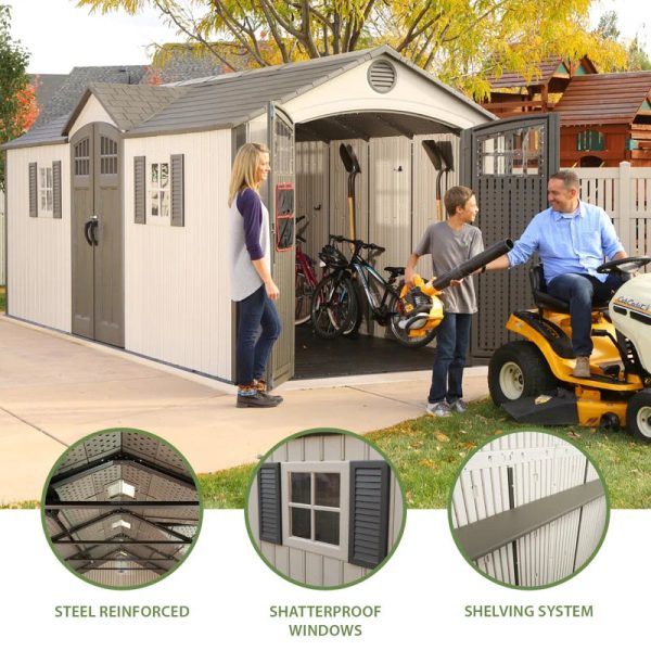 20 Ft. X 8 Ft. High-Density Polyethylene (Plastic) Outdoor Storage Shed with Steel-Reinforced Construction