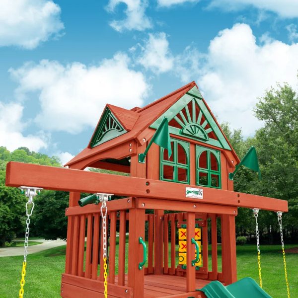 Five Star II Space Saver Swing Set with Wood Roof