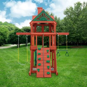 Five Star II Space Saver Swing Set with Wood Roof