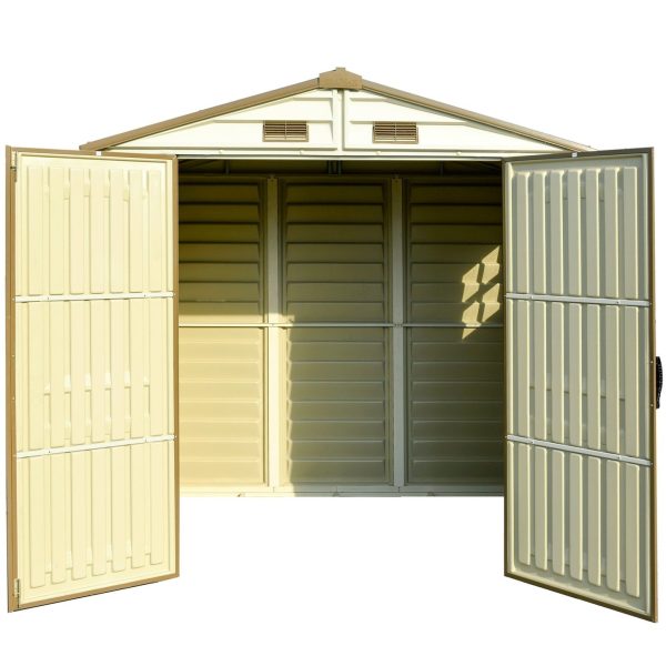 DuraMax 8ft x 6ft Storeall Vinyl Shed with Foundation Kit and window - Image 4