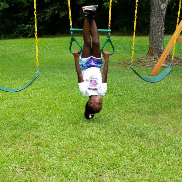 Pioneer Peak Swing Set with Clatter Bridge and Tire Swing