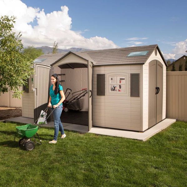 15 Ft. X 8 Ft. High-Density Polyethylene (Plastic) Outdoor Storage Shed with Steel-Reinforced Construction