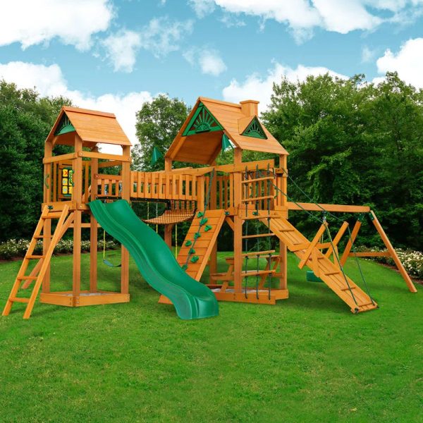 Pioneer Peak Swing Set with Clatter Bridge and Tire Swing