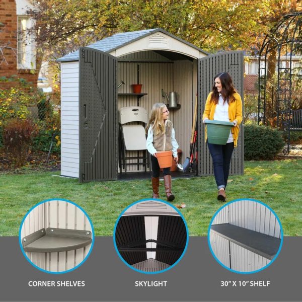 7 Ft. X 4.5 Ft. High-Density Polyethylene (Plastic) Outdoor Storage Shed with Steel-Reinforced Construction