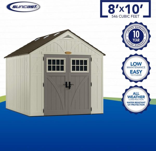 Suncast BMS8100 8′ x 10′ Tremont Storage Shed - Image 4