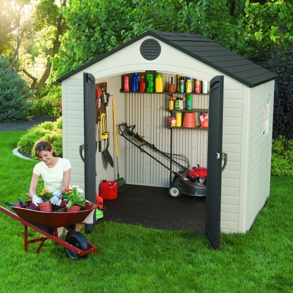 8 Ft. X 5 Ft. High-Density Polyethylene (Plastic) Outdoor Storage Shed with Steel-Reinforced Construction