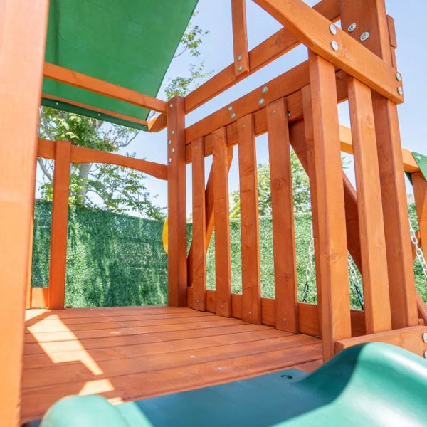 Sherwood Wooden Swing Set with Lifetime Warranty on 8' Double Wall Slide