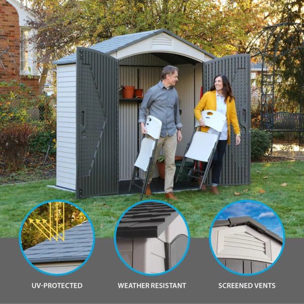 7 Ft. X 4.5 Ft. High-Density Polyethylene (Plastic) Outdoor Storage Shed with Steel-Reinforced Construction