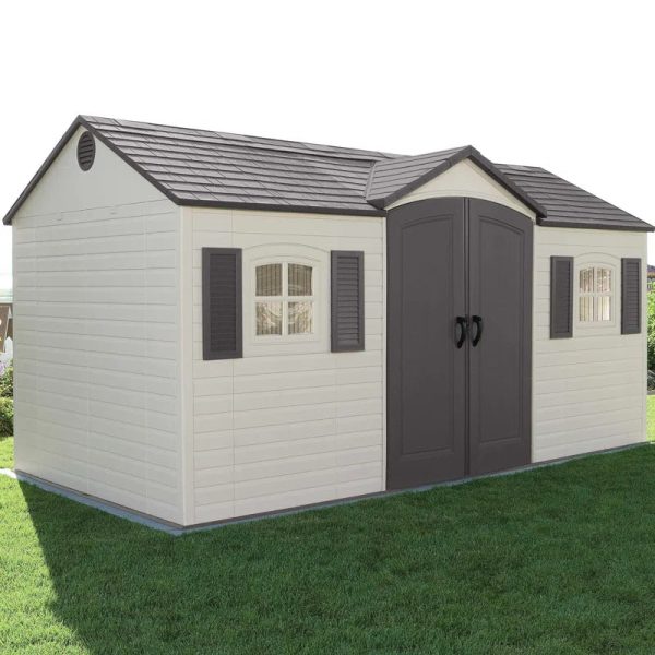 15 Ft. X 8 Ft. High-Density Polyethylene (Plastic) Outdoor Storage Shed with Steel-Reinforced Construction