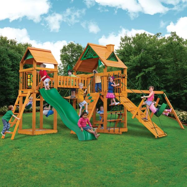 Pioneer Peak Swing Set with Clatter Bridge and Tire Swing