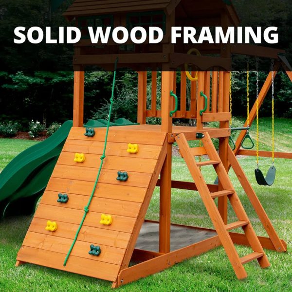 Five Star II Space Saver Swing Set with Wood Roof