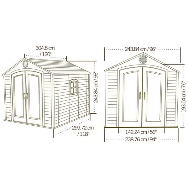 8 Ft. X 10 Ft. High-Density Polyethylene (Plastic) Steel Reinforced Outdoor Storage Shed