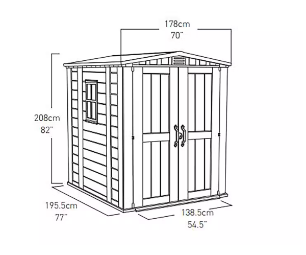 KETER FACTOR 6X6 SHED 1.78M X 1.95M - Image 8