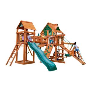 Pioneer Peak Swing Set with Clatter Bridge and Tire Swing