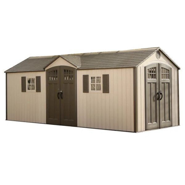 20 Ft. X 8 Ft. High-Density Polyethylene (Plastic) Outdoor Storage Shed with Steel-Reinforced Construction