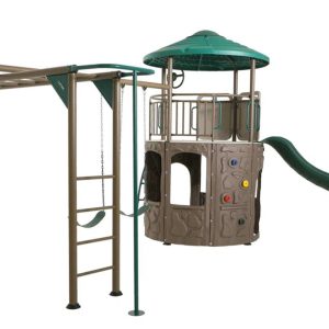 Deluxe  Metal Swing Set with 2 Swing(S) , 1 Slide(S)