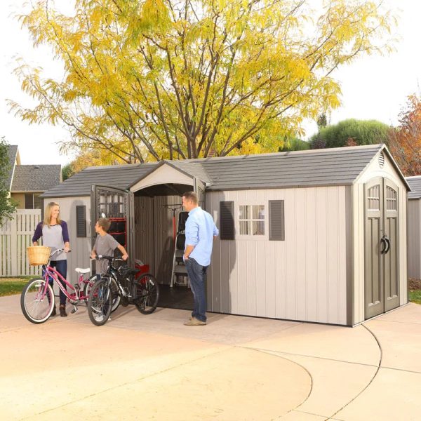 20 Ft. X 8 Ft. High-Density Polyethylene (Plastic) Outdoor Storage Shed with Steel-Reinforced Construction