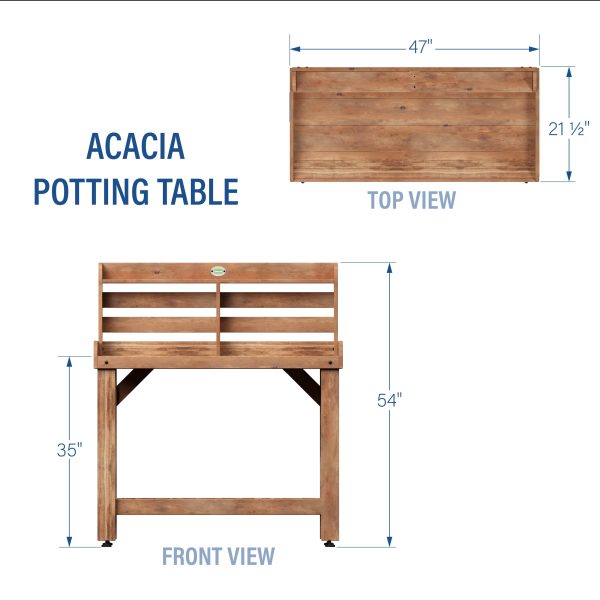 Potting Table/Bench/Serving Bar - Acacia Wood - Image 3