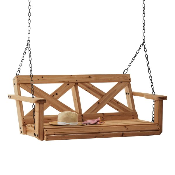 Cedar Farmhouse Porch Swing Light Brown - Image 2