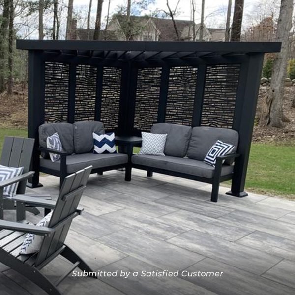 Glendale Modern Steel Cabana Pergola with Conversational Seating - Image 10