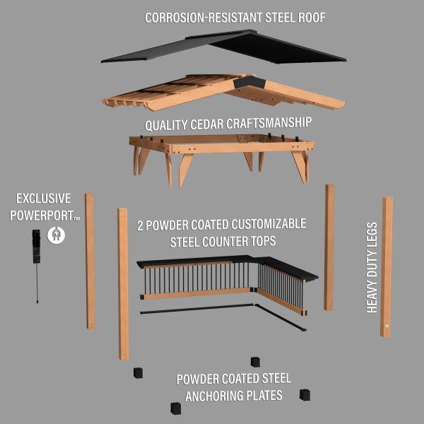 Granada Grill Gazebo with Outdoor Bar - Image 24