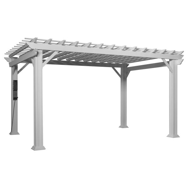 14x12 Hawthorne Traditional Steel Pergola With Sail Shade Soft Canopy - Image 2