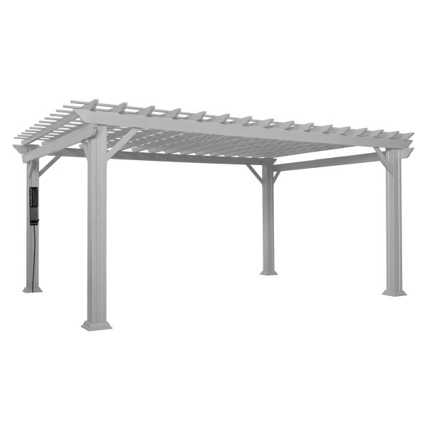 16x12 Hawthorne Traditional Steel Pergola With Sail Shade Soft Canopy - Image 2