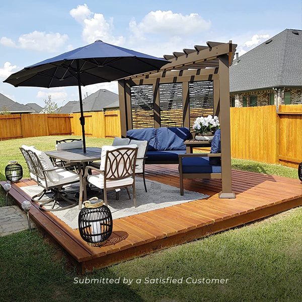 Hillsdale Traditional Steel Cabana Pergola with Conversational Seating - Image 6