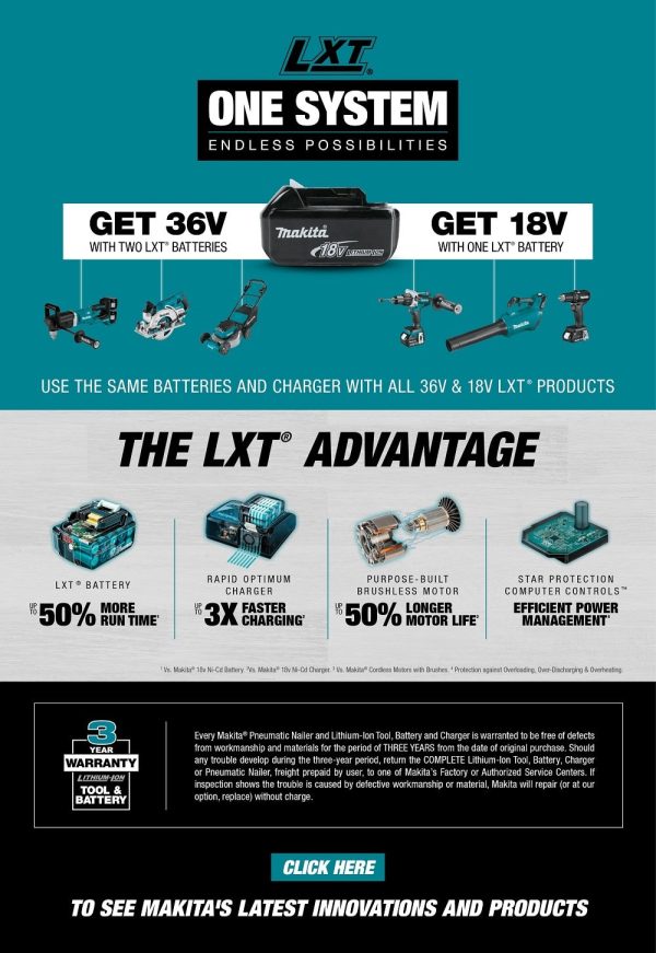 Makita 21 in. 18V X2 (36V) LXT Lithium-Ion Cordless Walk Behind Self Propelled Lawn Mower Kit with 4 Batteries (5.0 Ah) - Image 5