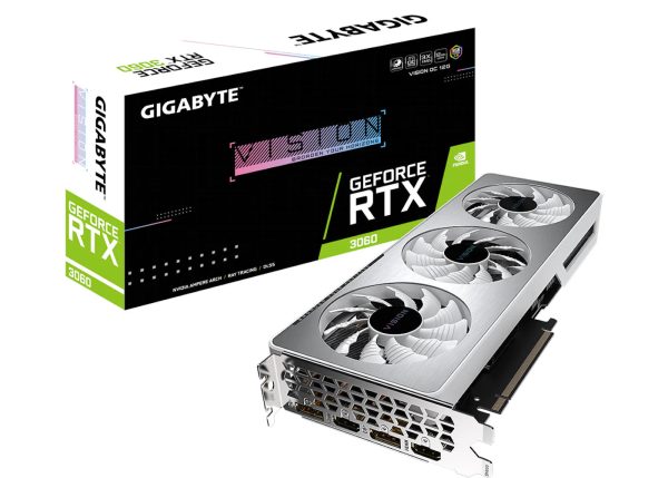 NVIDIA GIGABYTE GeForce RTX 3060 VISION (rev. 2.0) 12G OC LHR Graphics Card (GV-N3060VISION OC-12GD Rev2)