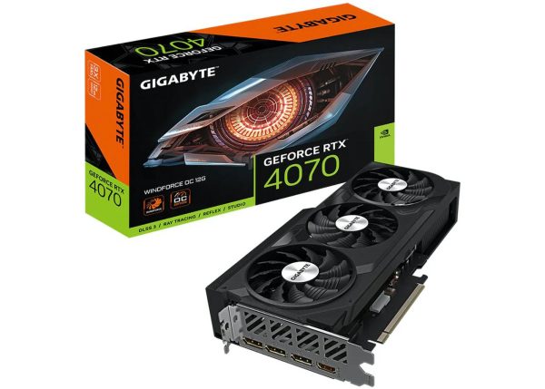 NVIDIA GIGABYTE GeForce RTX 4070 WINDFORCE OC 12G Graphics Card GV-N4070WF3OC-12GD