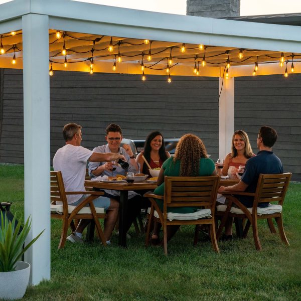 16x12 Windham Modern Steel Pergola With Sail Shade Soft Canopy - Image 11