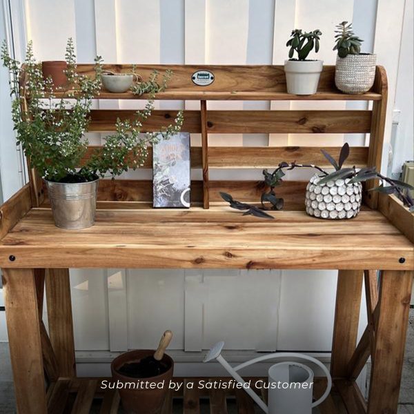 Potting Table/Bench/Serving Bar - Acacia Wood - Image 7