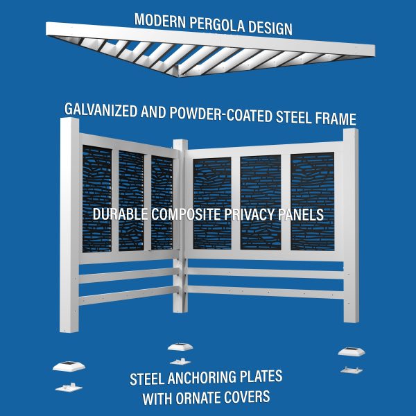 Richmond Modern Steel Cabana Pergola - Image 11