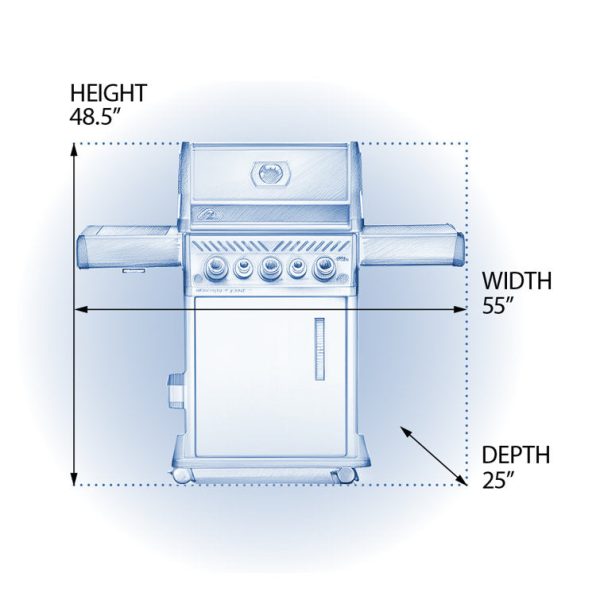 Rogue Napoleon 3-Burner Convertible Gas Grill with Cabinet - Image 5