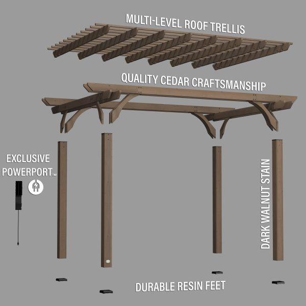 14x10 Somerville Pergola - Barnwood Stain - Image 10