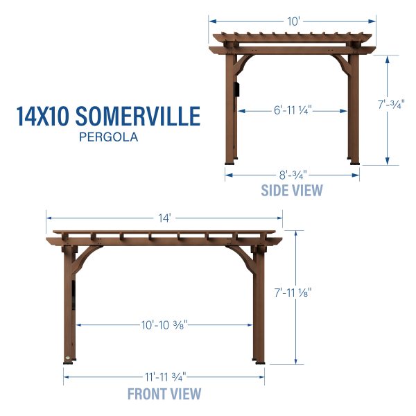 14x10 Somerville Pergola - Walnut Stain - Image 3